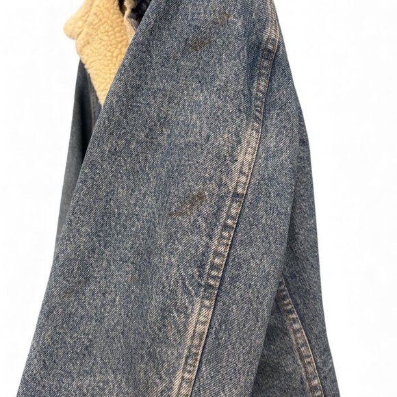 Vintage 80s Levi’s San Francisco Sherpa Lined Denim Trucker Jacket 40L - Picture 16 of 16